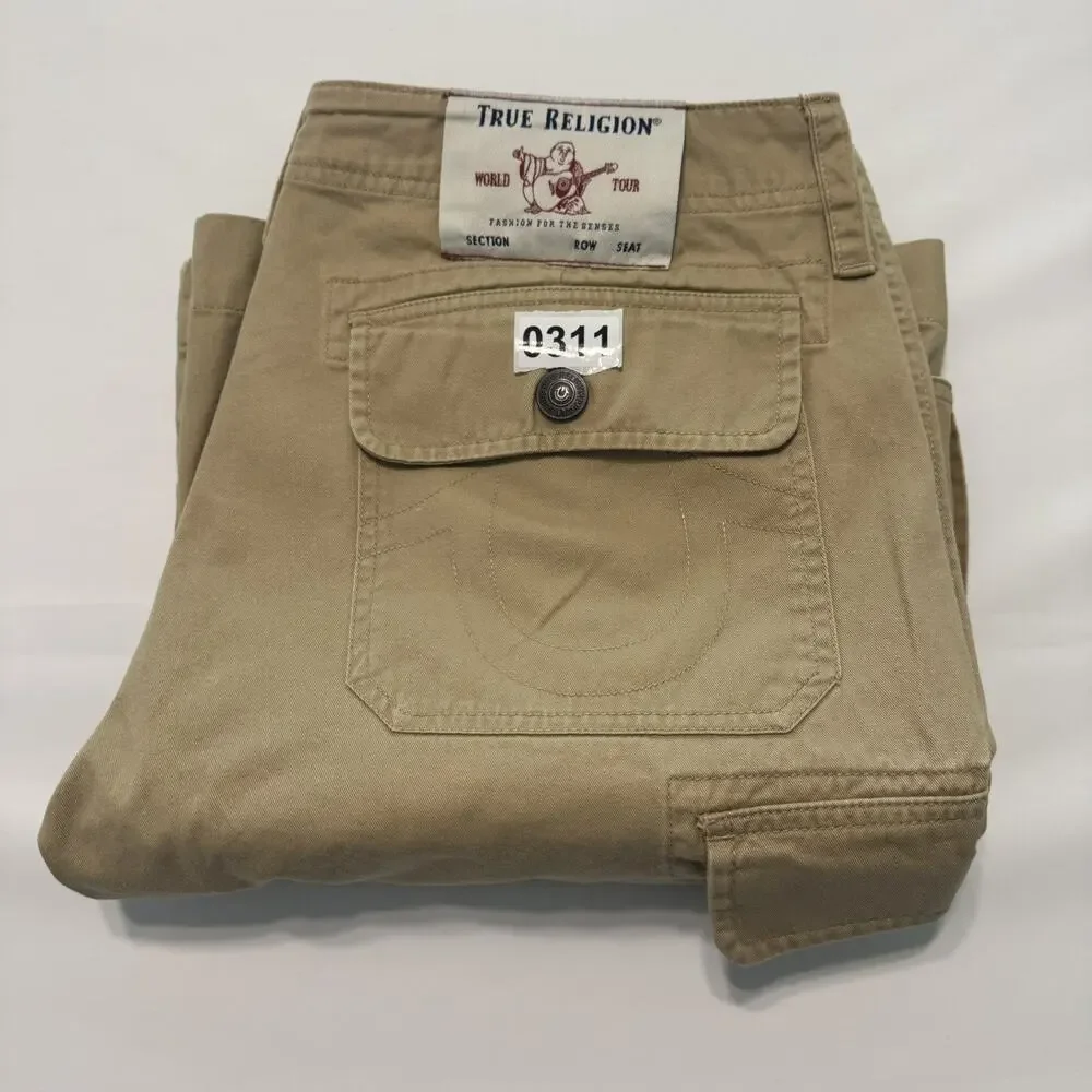 TRUE RELIGION FLAP POCKET CARGO SHORTS MEN'S SIZE 33 WAIST INSEAM 12
